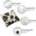 thumbnail image 6 of PHYHOO Western Cow Print Throw Pillows Cover Set of 2 Brown Faux Fur Decorative Pillow Covers Farmhouse Animal Print Square Pillowcase for Outdoor Couch Sofa Bed Room Decor 12x12in, 6 of 7