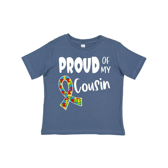 Inktastic Proud of My Cousin Autism Awareness Puzzle Piece Ribbon Boys or Girls Toddler T-Shirt