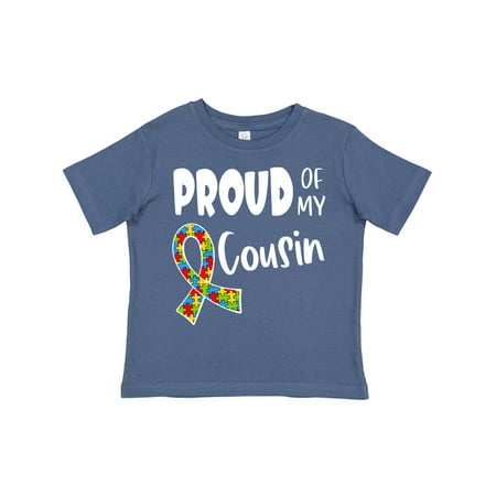 

Inktastic Proud of My Cousin Autism Awareness Puzzle Piece Ribbon Gift Toddler Boy or Toddler Girl T-Shirt