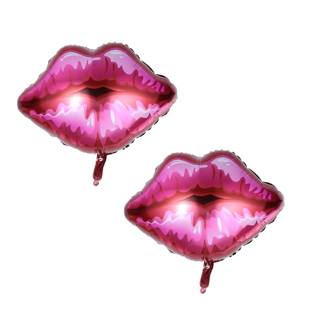 CIMAXIC Mariage 2 Pcs Ballons en Film d'Aluminium Grands Lèvres Rouges Ballons Romantiques pour Fête de la Saint-Valentin Mariage Proposition Décoration de Fiançailles, 27.56"X24.41"X0.04 Pouces