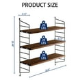 thumbnail image 2 of Floating Shelves for Wall, 3-Tier Wall Shelves with Adjustable Shelf, Wood Storage Shelf for Books, Room Decor, Hanging Shelf for Living Room, Bedroom, 2 of 8