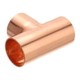 thumbnail image 3 of Accesorio de cobre en forma de T de 1-1/2 pulgadas ID de Uxcell, 1 paquete de accesorio de tubería de presión de unión de soldadura de 3 vías con conexión de soldadura para HVAC, 3 of 6