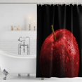 thumbnail image 2 of Polyester Fabric Red Fruit Shower Curtain, Modern Minimalist Decor Black Background Waterproof Bathtub Curtain Bathroom Decor Set with Hooks 72 x 72 Inches, 2 of 6