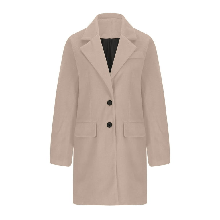 APEXFWDT Womens Notched Lapel Collar Single Breasted Pea APEXFWDT Womens Notched Lapel Collar Single Breasted Pea