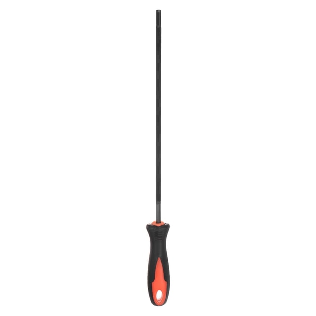 Lima de motosierra Uxcell 7/32" (5.5mm) de acero al carbono alto, herramienta de raspado redonda con mango de plástico para pulido de cadenas de motosierra