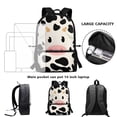 thumbnail image 6 of KUIFORTI Tote Backpack Bookbag Laptop Backpacks Multipurpose Daypack for Boys Girls 17 Inch SchoolBag, Cute Cow White and Black, 6 of 6
