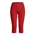 thumbnail image 6 of Favoffer Women High Waist Yoga Pants Split Hem Stretchy Slim Fit Active Bottoms Breathable Calf Length Workout Pants for Fitness, 6 of 6
