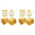 thumbnail image 1 of 200 Piezas 10X15cm Pestañas Impresas Bolsas de Organza Doradas Bolsas de Joyería Bolsas de Organza con Cordón para Favores de Boda Bolsas de Regalo de Dulces, 1 of 5