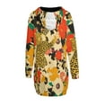 thumbnail image 4 of Leopard Print Dresses for Women Fashion Hoodie Dress Casual Long Sleeve Loose Dress with Pockets, 4 of 7