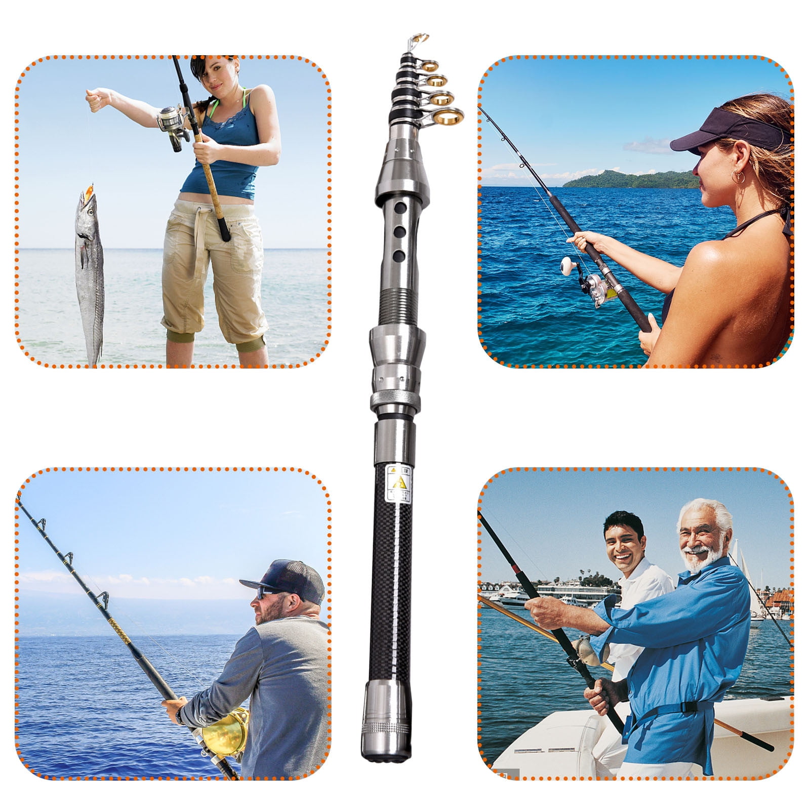 Midsumdr Tacklebox for Fishing Fishing Rod Carbon Ultra Short Mini Sea