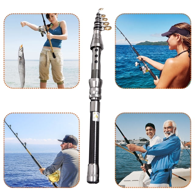 Agiferg Fishing Rod Carbon Ultra Short Mini Sea Fishing Rod Throwing Rod Retractable Handle