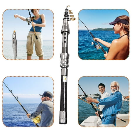 Fishing Rod Carbon Short Sea Fishing Rod Throwing Rod Retractable Handle