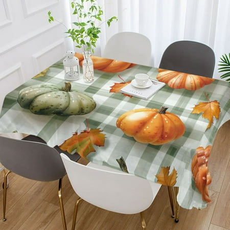 

ALAZA Pumpkins Autumn Leaves Rectangle Tablecloth Tablecover Dinning Table Cloth 60 x120