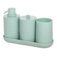 iDesign Cade 4Piece Bathroom Accessory Set, Soft Aqua