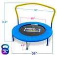 thumbnail image 4 of Sportspower My 1st Trampoline 36" Indoor/Outdoor Mini Rebounder Trampoline with No-Gap Padded Cover, for Toddlers & Kids, Max Weight Capacity 220 LBS - BLUE & YELLOW, 4 of 7