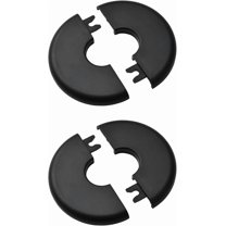 Pipe Wall Covers, 2Pcs Plastic Round Escutcheon Plates Self-Adhesive Pipe Plate Covers Decorative Shower Pipe Covers, Inner Diameter 23.5mm/0.93inch (Black)