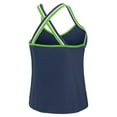 thumbnail image 3 of Women's WEAR by Erin Andrews College Navy Seattle Seahawks Cross Strap Tri-Blend Tank Top, 3 of 4