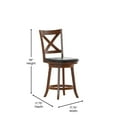thumbnail image 4 of Flash Furniture Felicity Classic Leathersoft and Wood Cross Back Counter Height Barstool Antique Oak, 4 of 9