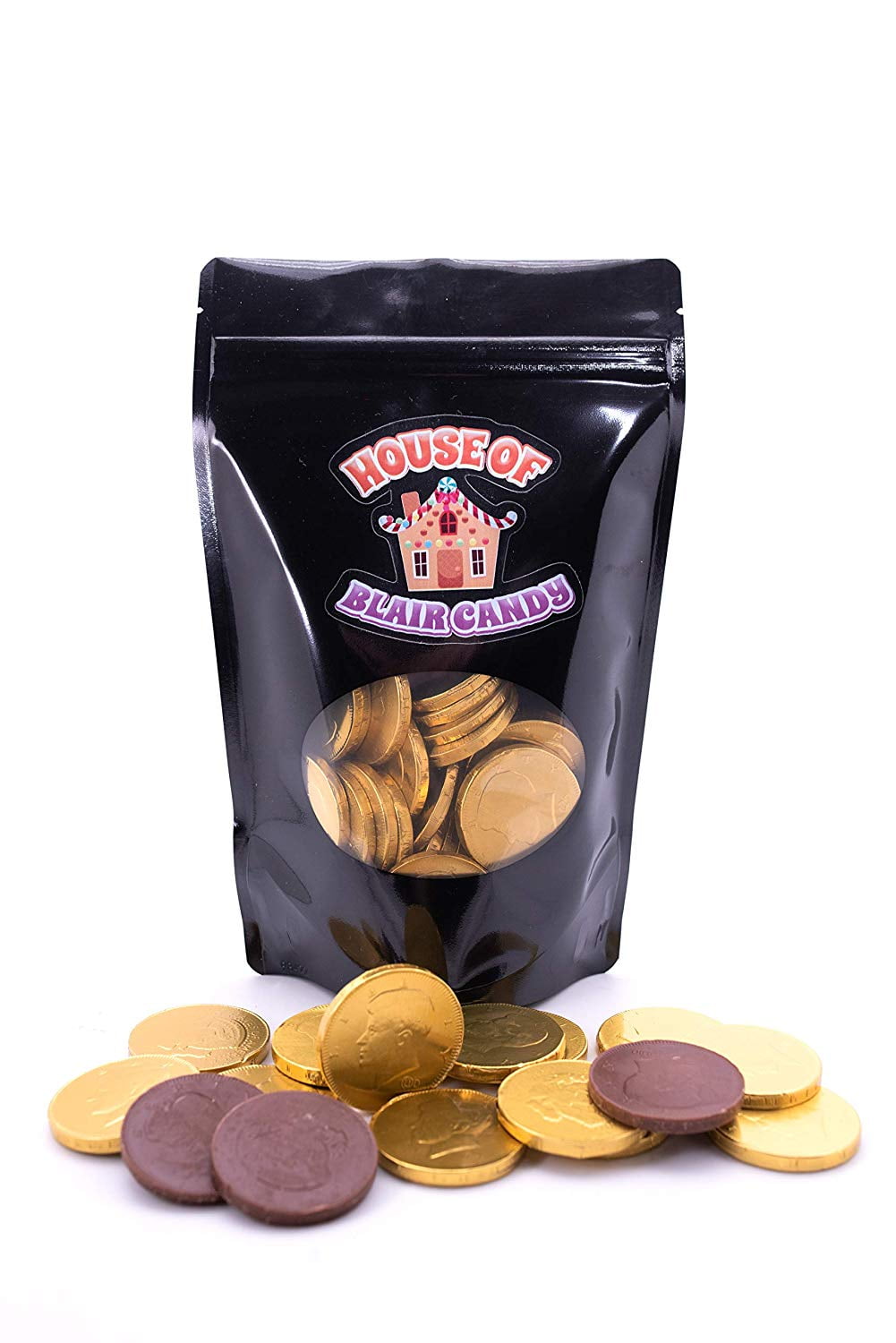 Chocolate Large Half Dollar Coins - 1 Lb (approx 66 Coins) - Packaged in Sealed & Resealable Candy Bag - Classic Novelty Presidential Candy - Patriotic Chocolates