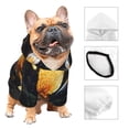 thumbnail image 3 of Goofa Golden Koi And Treasure Pattern Small Dog Sweater Hoodies Pet Grey Hooded Soft Fleece Sweatshirts with Pocket Fall Winter Puppy Cat Sweaters Warm Clothes-X-Small, 3 of 8