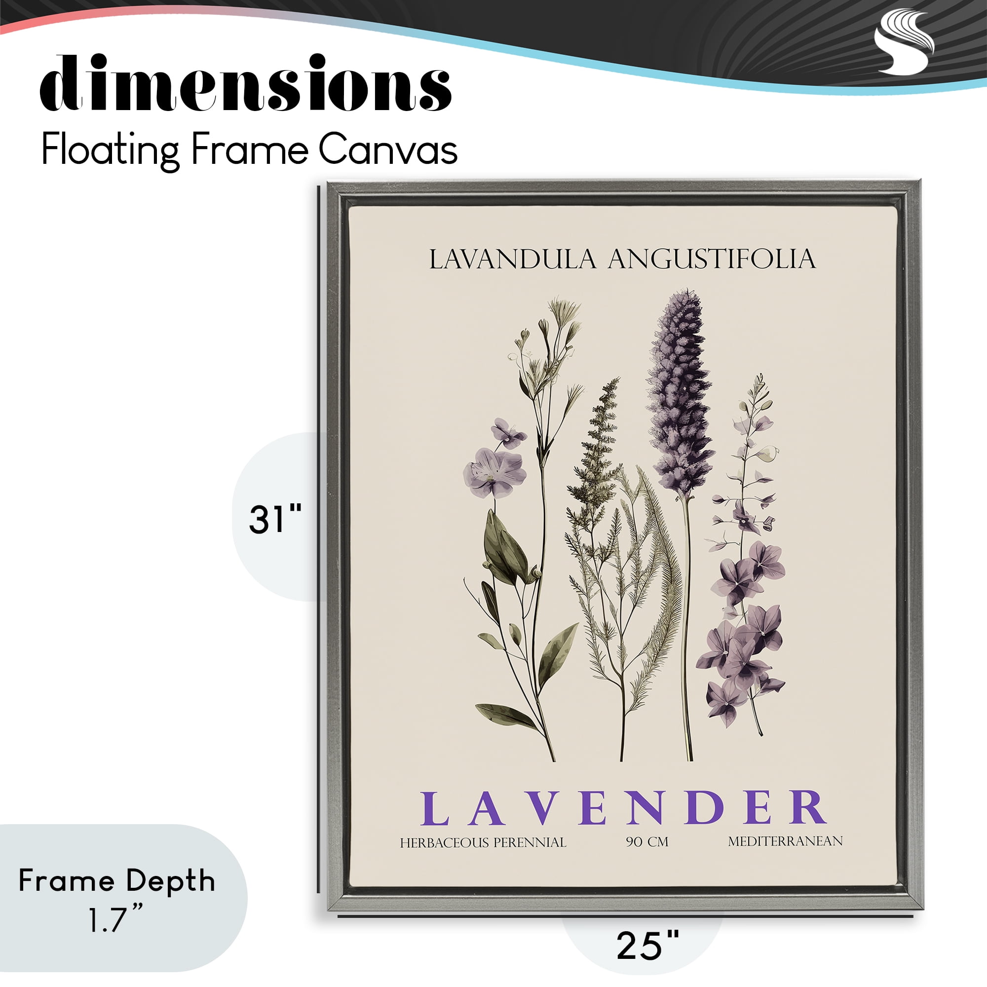 Stupell Industries Natural Lavender Bundle Gray Framed Floater Canvas Wall Art, design by Christopher Giampietro
