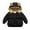Black, variant on AWZXDE Toddler Kids Winter Warm Solid Coat With Bear Ears Hooded Padded Outerwear Kids Winter Coat For Boys And Girls Coffee，2-3 Years