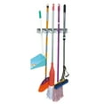 thumbnail image 6 of Home Basics Plastic 6-Slot Mop and Broom Organizer, White, 6 of 6