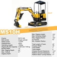 thumbnail image 6 of MMS 1 Ton Mini Excavator 13.5HP 420CC EPA GAS Engine, Hydraulic Thumb, Mini Trencher Digger Machine MS10H, 6 of 8