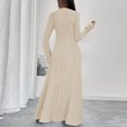 thumbnail image 5 of Women's Sweater Dress Knit Dress V-Neck Long Sleeve Single Breasted Button Elegant Maxi Dress for Spring Fall Casual,Khaki,S, 5 of 7