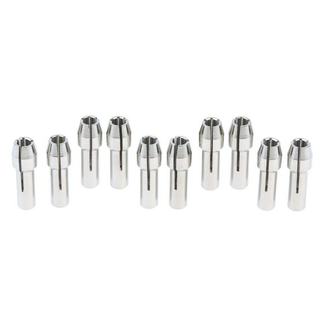 koolsoo 10 PCS Drill Chuck Collet Nut, Rotary Tool Stainless Steel, 5 Sizes, Durable - 3.0mm