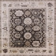 thumbnail image 1 of Ahgly Company Machine Washable Indoor Square Industrial Modern Brown Brown Area Rugs, 4' Square, 1 of 7