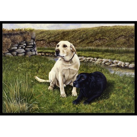 Carolines Treasures FRF0018MAT Labradors Jaunes et Noirs Tapis d'Intérieur Ou d'Extérieur&44; 18 x 27