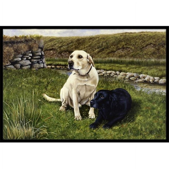 Carolines Treasures FRF0018MAT Labradors Jaunes et Noirs Tapis d'Intérieur Ou d'Extérieur&44; 18 x 27