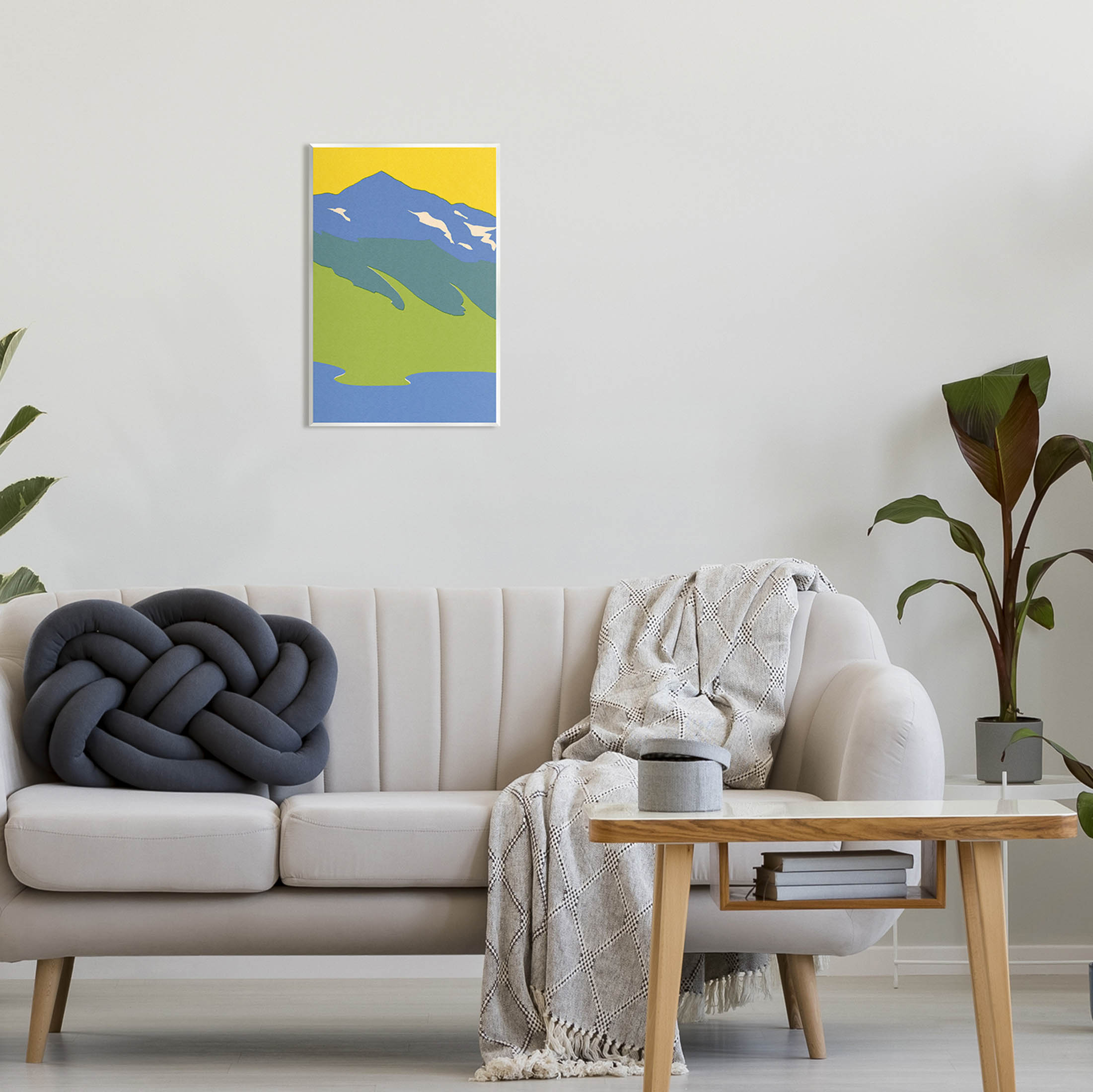Stupell Industries Modern Mountain Sea Landscape Graphic Art Unframed Art Print Wall Art, Design by Jacob Green