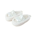 thumbnail image 2 of Spencer Women's Fuzzy Slippers Plush House Slippers Open Toe Thick Sole Slippers Cozy Bedroom Shoes Indoor Outdoor Fluffy Slides, White, Size 9-10, 2 of 11