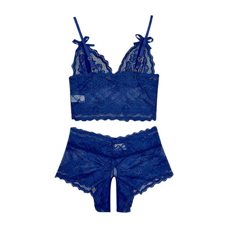 48c Bras for Plus Size Women Womens Push Up Bras Sexy Strappy High Waist Floral Lace Pajamas Lingerie Set