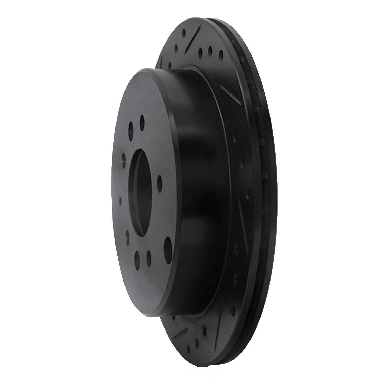 Dynamic Friction Company 633-80061L DFC Brake Rotor - Drilled And Slotted - Black