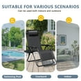 thumbnail image 5 of Lacoo Zero Gravity Chair Patio Outdoor Foldable Lawn Lounge Chair Reclining Chair with Adjustable Pillow Pack of 2, Black, 5 of 9