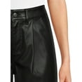 thumbnail image 4 of Time and Tru Women's High Rise Faux Leather Wide Leg Trousers – Regular, Short, Long Inseams Available, 4 of 5