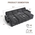 thumbnail image 3 of U-Shaped Sectional Sleeper Sofa Bed 105", Pull-Out Bed with 5-Position Reclining Backrest, Reversible Chaise with 2 Storage Compartments & Built-In USB Port, Space-Saving Living Room Furniture, 3 of 9