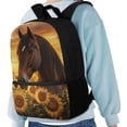 thumbnail image 4 of Uorisanigo 17 inch Sunflower Horse School Backpack for Kids 5-12 Year, Preschool Casual Daypack Elementary School Bag Kindergarten Travel Bags with Padded Straps, 4 of 6