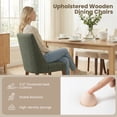 thumbnail image 6 of EOP Upholstered Dining Chairs Set of 6, Mid Century Modern Fabric Side Chairs with Solid Wood Legs, Comfortable Kitchen & Dining Room Chairs for Home, Restaurant Use, Green, 6 of 6