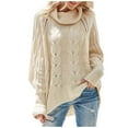 thumbnail image 2 of EGNMCR Pull Col Roulé pour Femmes, Mode Décontractée, Manches Courtes, Ample, 2 of 9