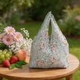 thumbnail image 4 of Bomd Reusable Shrink Grocery Bags, Colorful Flower Pattern Shopping Tote Bag, Portable Eco Handbag Multifunctional Storage Bag for Groceries Travel Beach Outdoor Daily Use Green, 4 of 6