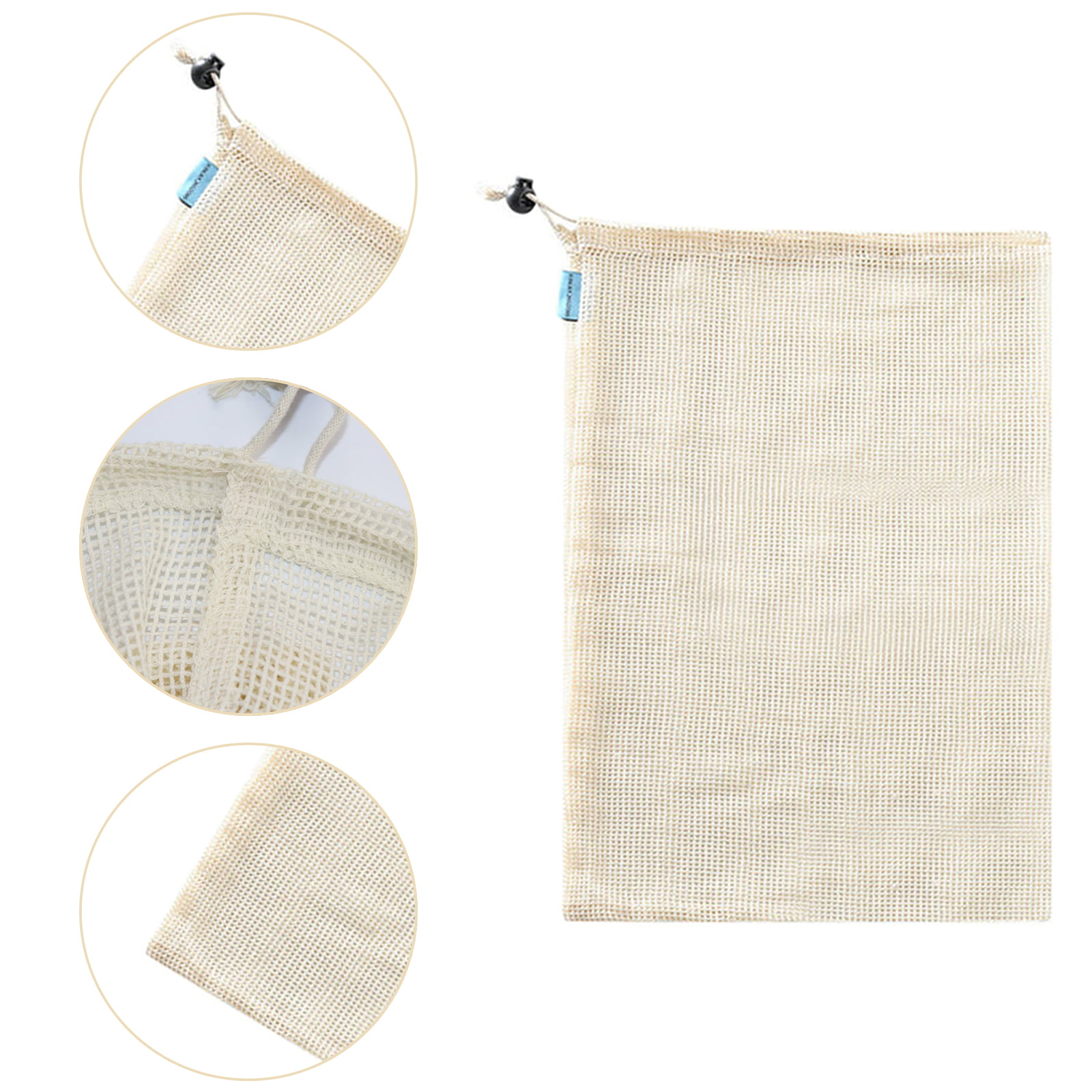 5 Packs Reusable Cotton Muslin Bags Bread Storage Bags 11.8 x 13.7 Inch 