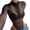 Black, variant on HBFAGFB Jumpsuit Womens Fashion Mesh See Through Zipper Long Sleeved Slim Fit Rompers Black Size M