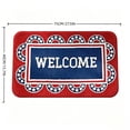 thumbnail image 4 of Eqslft 4th Of July Welcome Doormat Patriotic Red White /Oval/Rectangle Floor Mat Independence Day Decorative Entry Rug For Front Door Porch Memorial Day Patriotic(Square), 4 of 8