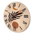 thumbnail image 3 of Designart 'Abstact Tropical Palm Leaf, Minimal Sun And Moon I' Modern Wood Wall Clock, 3 of 5