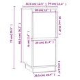 thumbnail image 4 of vidaXL Buffet 31.5x34x75 cm Pin Massif, 4 of 5