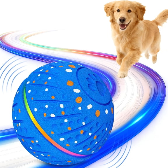 BESTSKY Interactive Dog Toys Ball-Smart Moving Bouncing Dog Ball with Colorful Lights,Material,3 Play Modes Automatic Rolling Dogs Toy for Small Medium Dogs Keep Them Busy (Blue)
